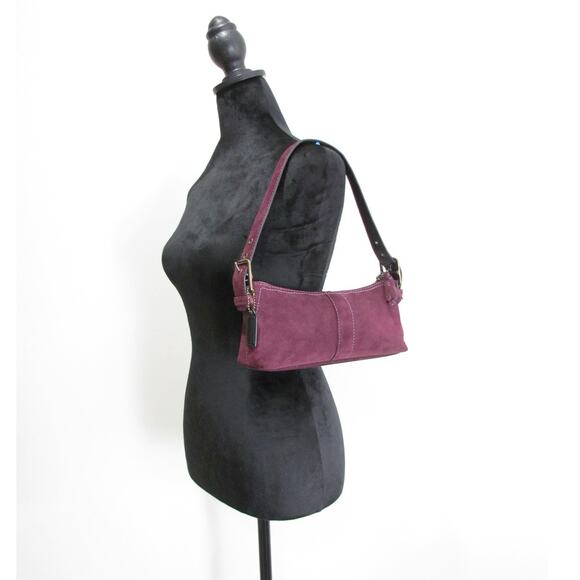 Authentic Coach Y2K Vintage Purple / Plum Suede Baguette Bag - Picture 6 of 9